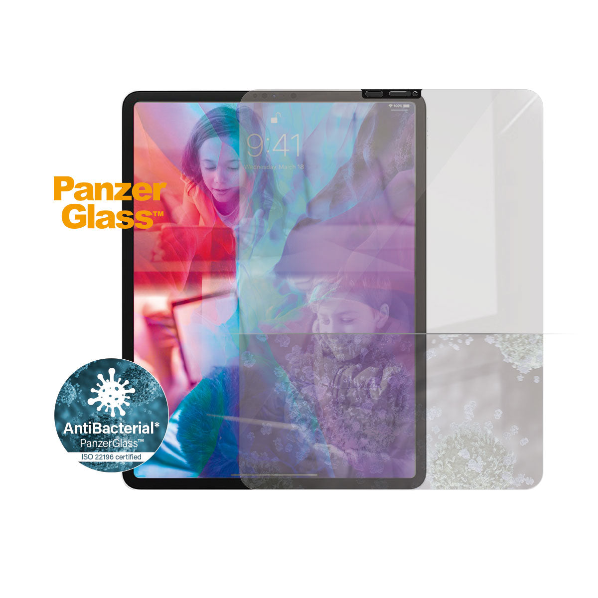 PANZERGLASS iPad Pro 12.9 2021/2020/2018 Screen Protector Cam Slider - Clear w/ Black Frame