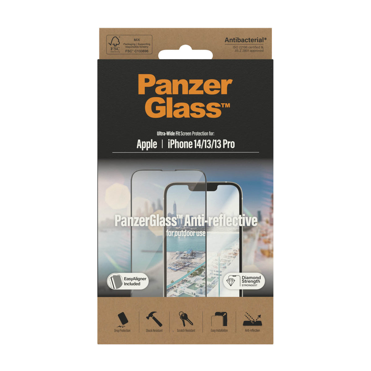PANZERGLASS iPhone 14 - UWF Anti-Reflective Screen Protector with Applicator - Clear