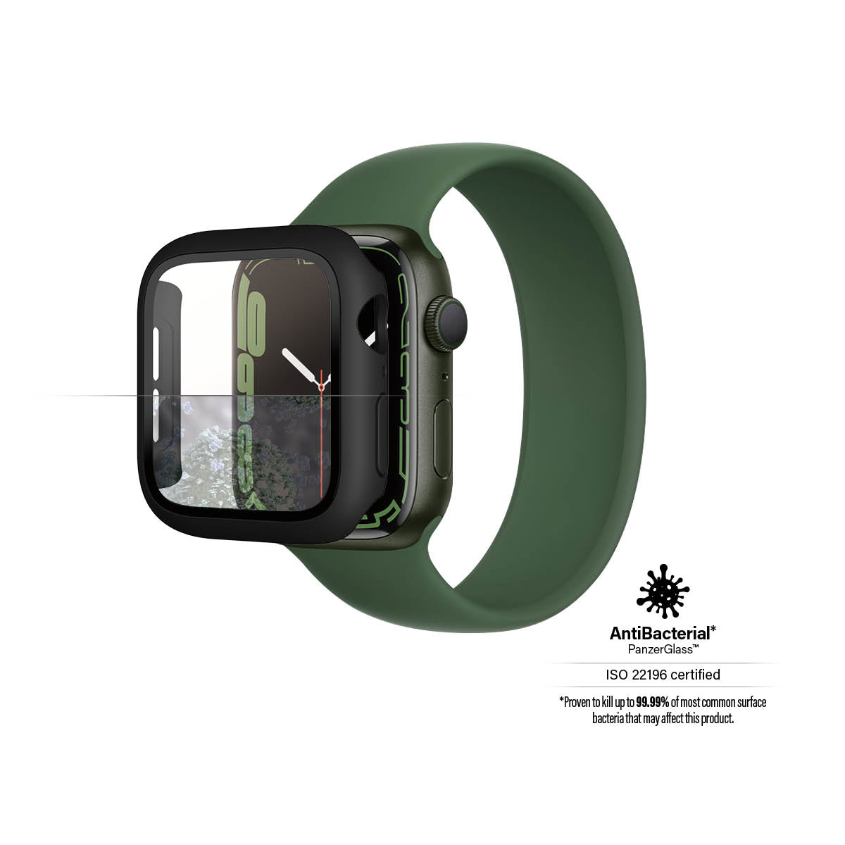 [OPEN BOX] PANZERGLASS Apple Watch Series 7/8 41mm Screen Protector Full Body Case - Black AB