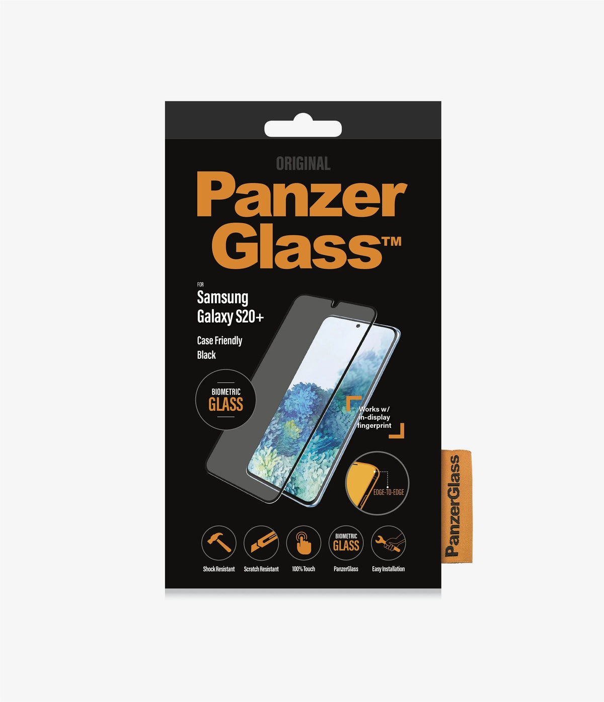 PANZERGLASS Samsung Galaxy S20+ Screen Protector Biometric with Finger Prints - Black