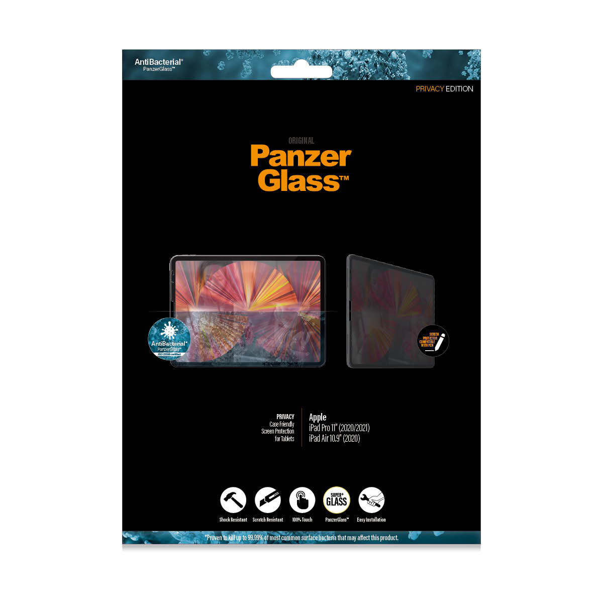 [OPEN BOX] PANZERGLASS iPad Pro 11   2021/2020  and  iPad Air 2020 Screen Protector Privacy Filter - Clear