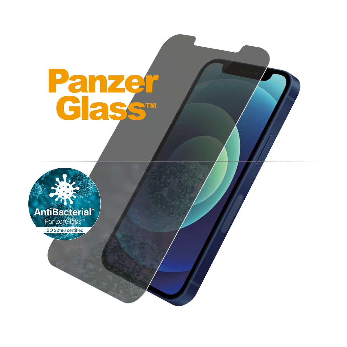 [OPEN BOX] PANZERGLASS iPhone 12 Mini - Standard Fit Tempered Glass Screen Protector w/ Anti-Microbial - Privacy