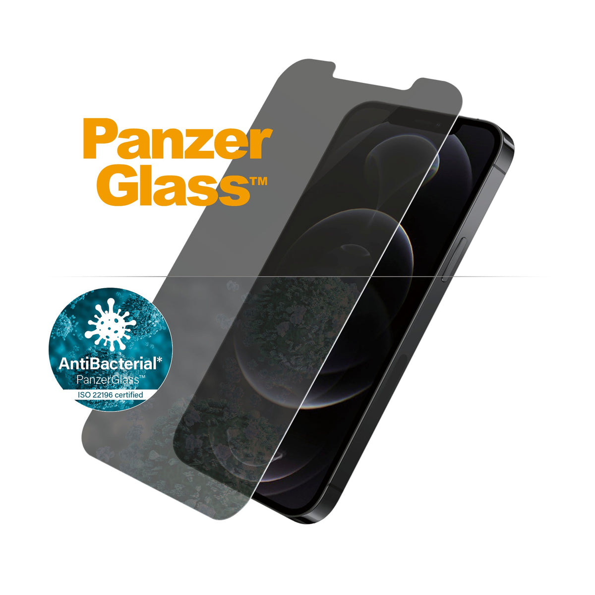 [OPEN BOX] PANZERGLASS iPhone 12/12 Pro - Standard Fit Tempered Glass Screen Protector w/ Anti-Microbial - Privacy