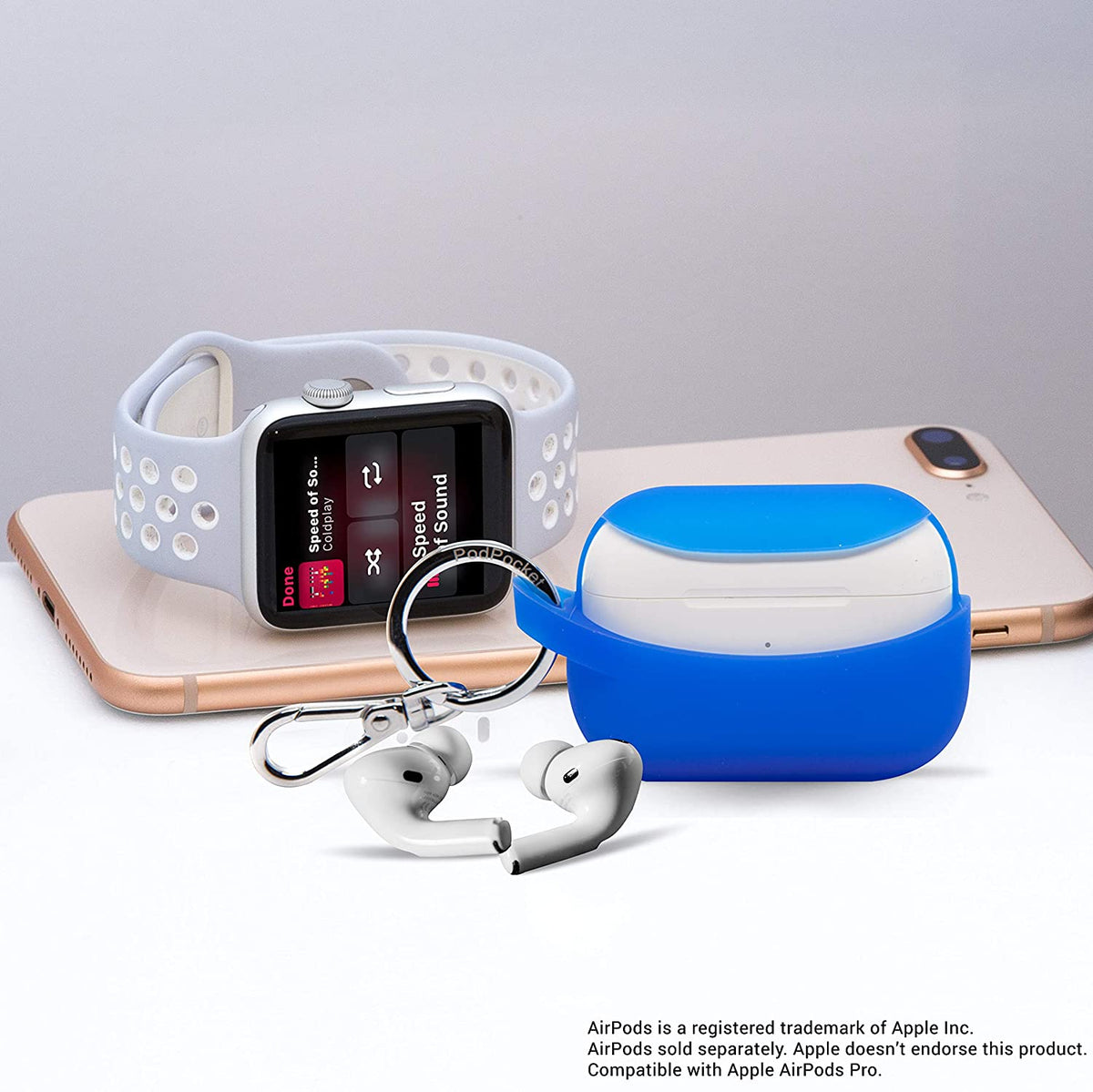 [OPEN BOX] PODPOCKET Silicone Case for Apple AirPods Pro - Royal Blue