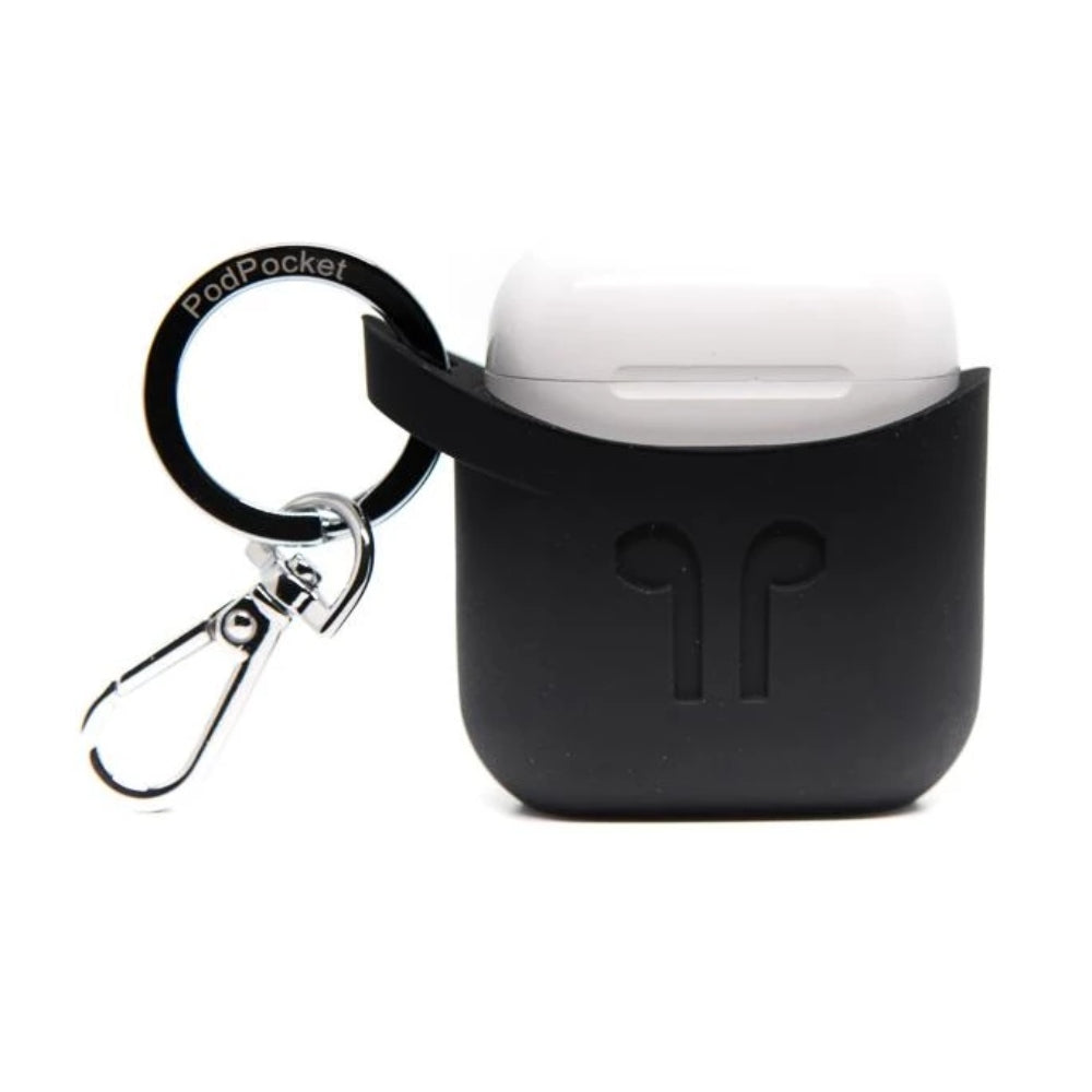 PODPOCKET Silicone Case for Apple AirPods Midnight Black