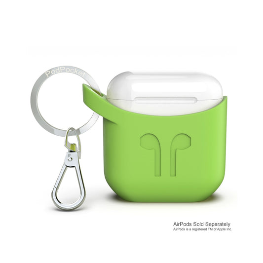 PODPOCKET Silicone Case for Apple AirPods Pear Green