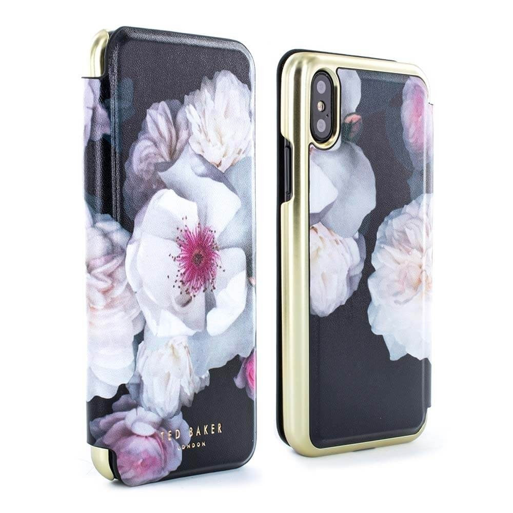 [OPEN BOX] TED BAKER Mirror Folio Case Malibai Chelsea Black For iPhone XS/X