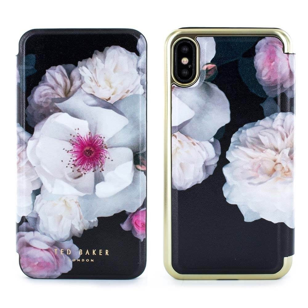 [OPEN BOX] TED BAKER Mirror Folio Case Malibai Chelsea Black For iPhone XS/X