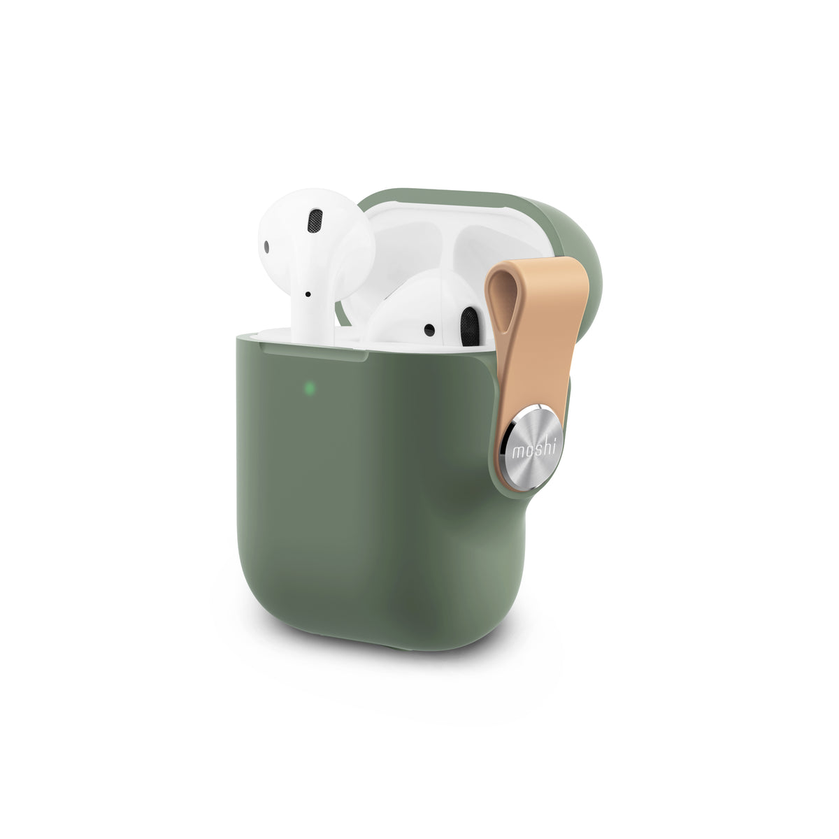 MOSHI Pebbo AirPods Gen 1/2 Case with Detachable Wrist Strap - Mint Green