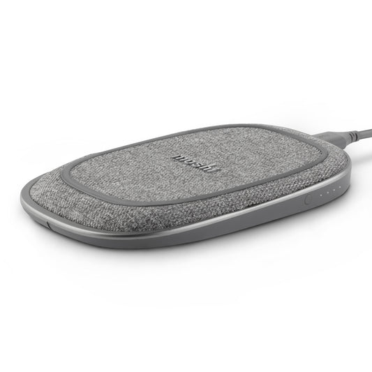 MOSHI Porto Q 5K Portable Battery 5,000 mAh with Built-in Wireless Charger with USB-C to USB-A Cable  - Nordic Gray