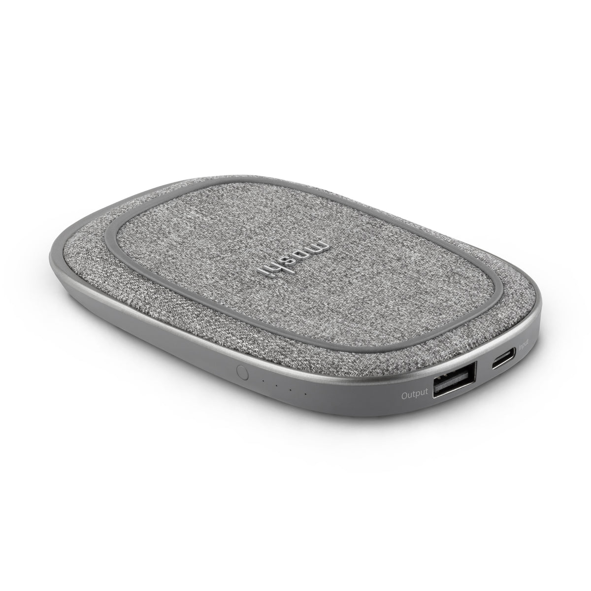 MOSHI Porto Q 5K Portable Battery 5,000 mAh with Built-in Wireless Charger with USB-C to USB-A Cable  - Nordic Gray