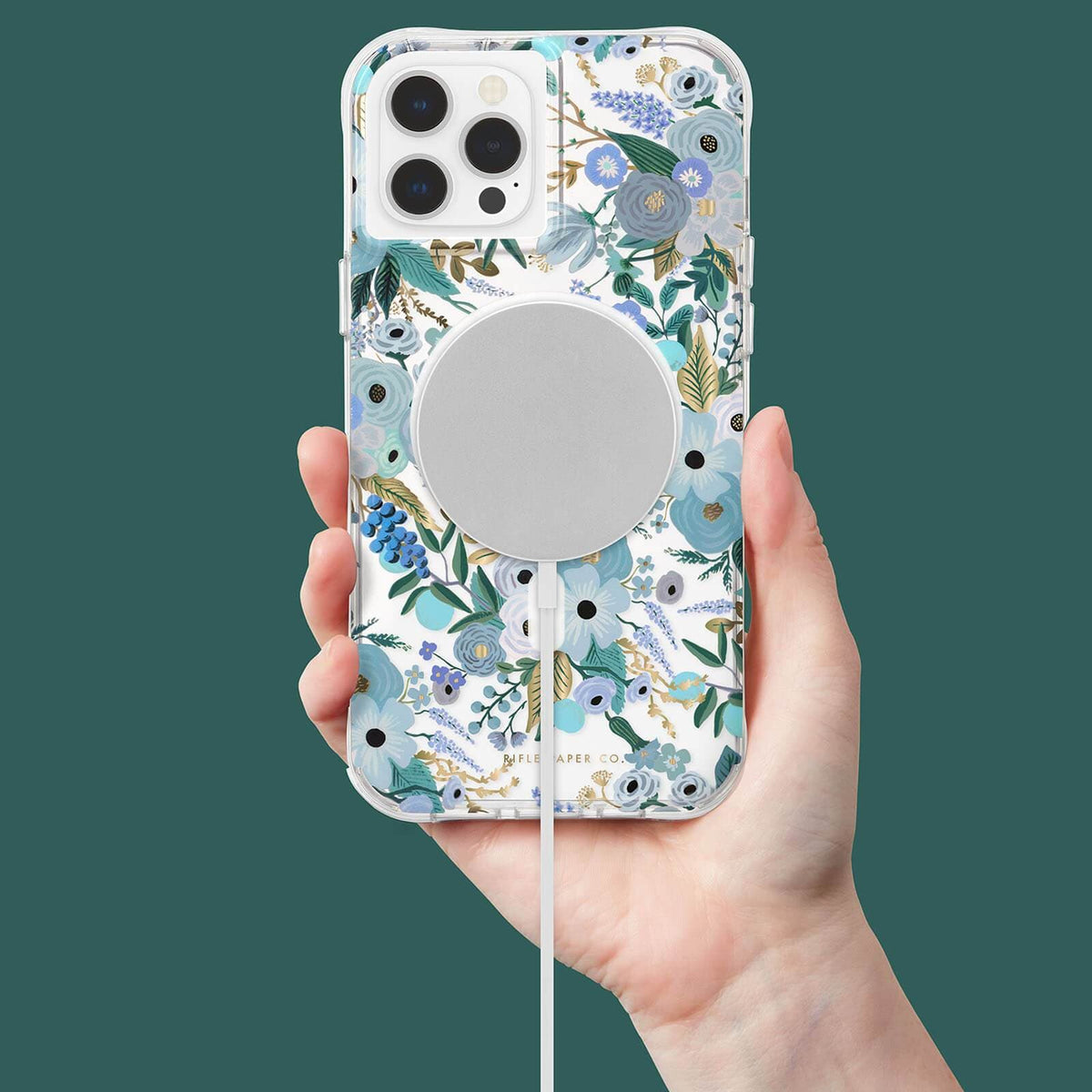 RIFLE PAPER CO. iPhone 13 Pro Case - Garden Party Blue - Magsafe w/ Antimicrobial