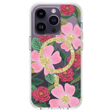 RIFLE PAPER CO. iPhone 14 Pro Case - Rose Garden with MagSafe - Clear