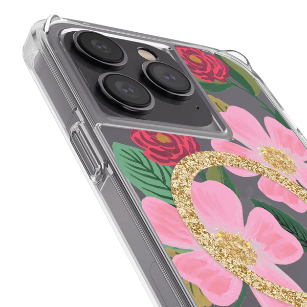 RIFLE PAPER CO. iPhone 14 Pro Case - Rose Garden with MagSafe - Clear
