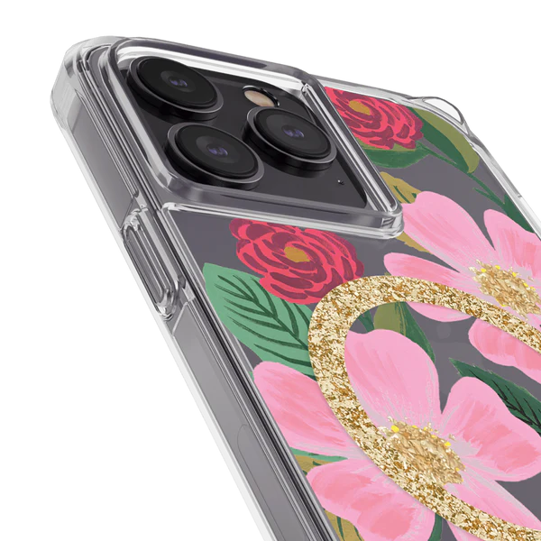 RIFLE PAPER CO. iPhone 14 Pro Max Case - Rose Garden with MagSafe - Clear