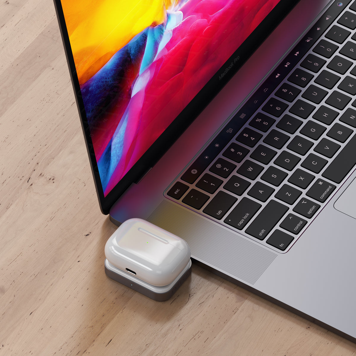 SATECHI USB-C Wireless Charging Dock for AirPods &amp; Airpods Pro - White