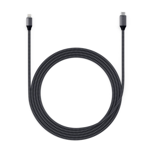 كابل شحن SATECHI من USB-C إلى Lightning بطول 6 أقدام - أسود
