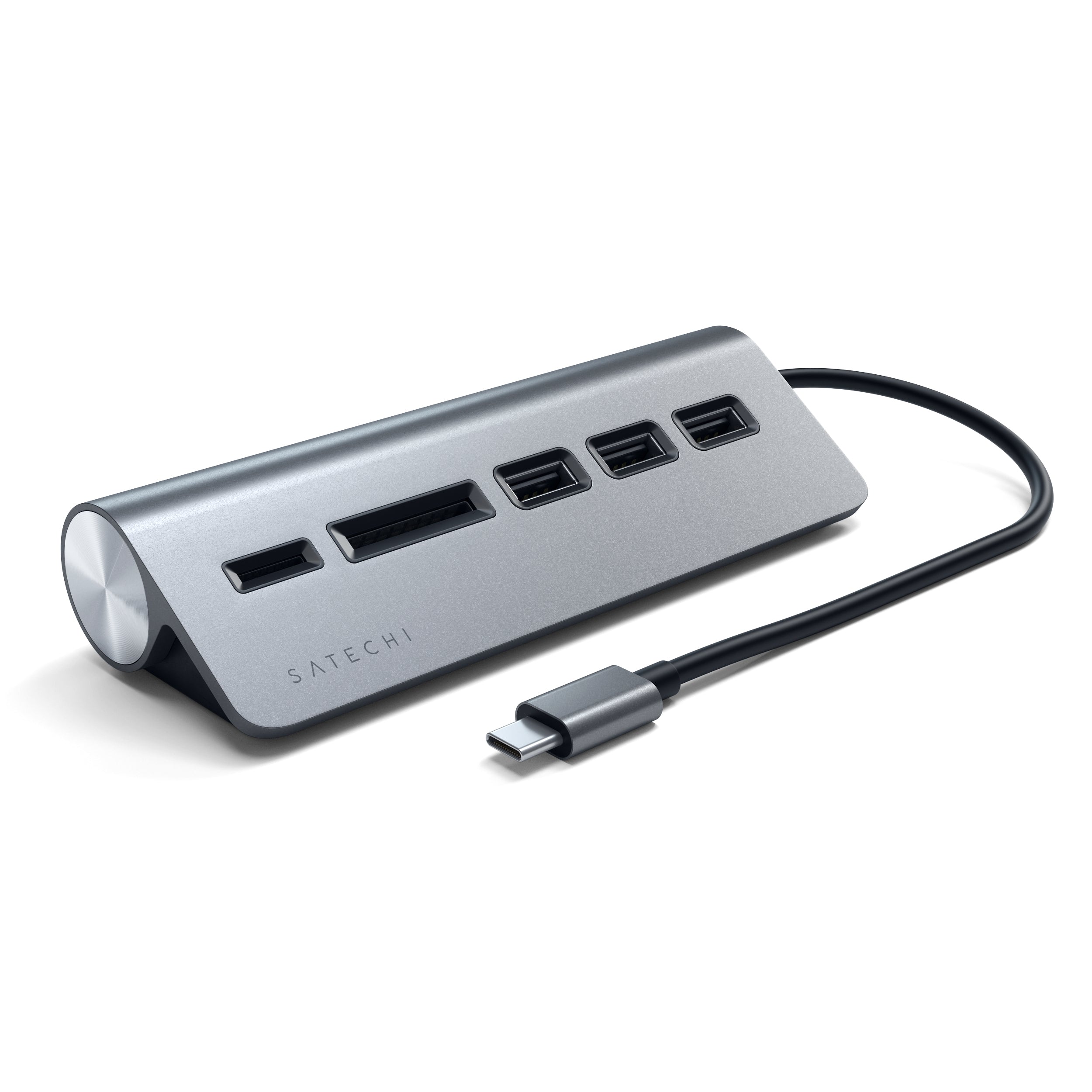 SATECHI Slim Type-C Aluminum USB Hub (3xUSBA & 1xMicro/SD) - Space Gray
