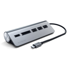 SATECHI Slim Type-C Aluminum USB Hub (3xUSBA & 1xMicro/SD) - Space Gray