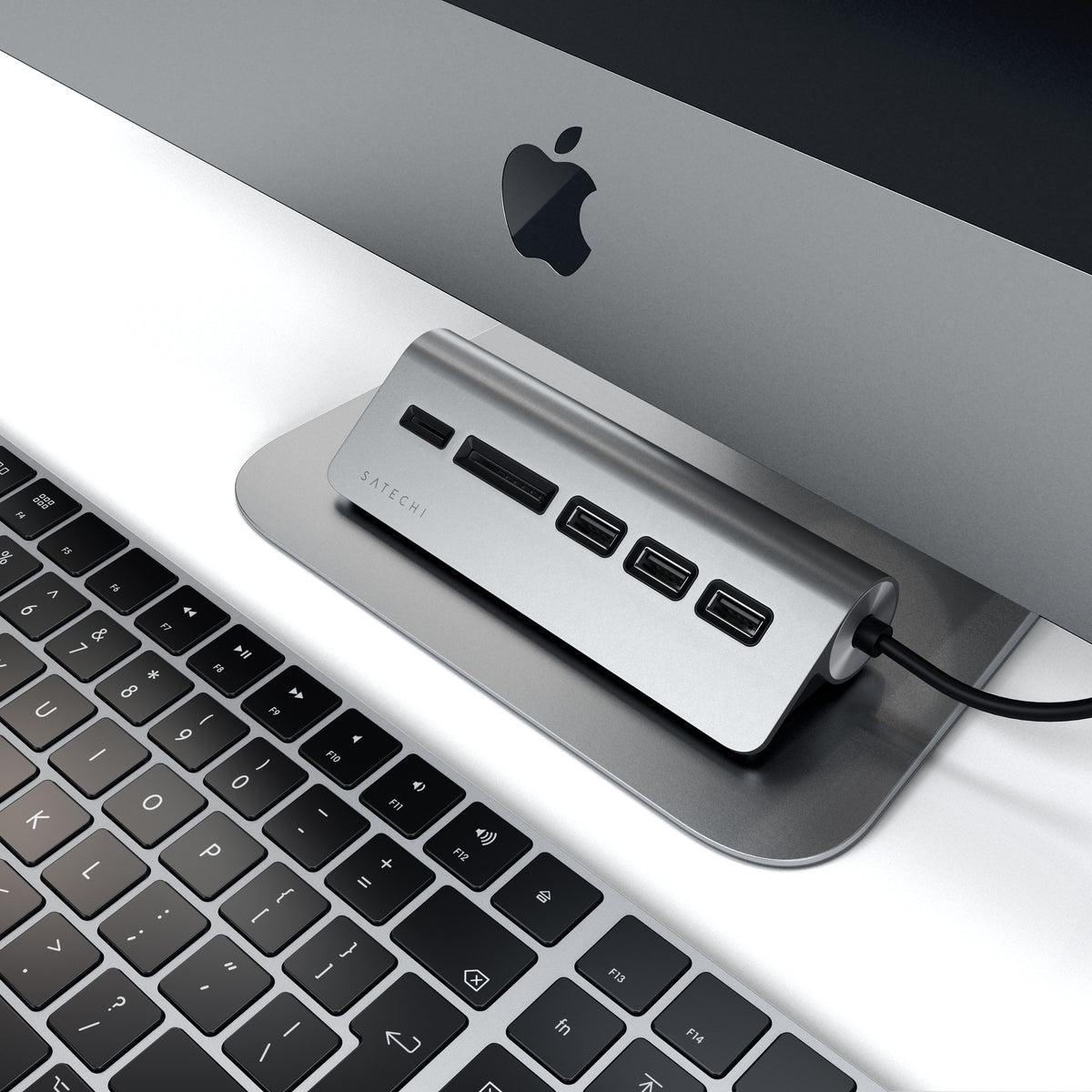 SATECHI Slim Type-C Aluminum USB Hub (3xUSBA &amp; 1xMicro/SD) - Space Gray