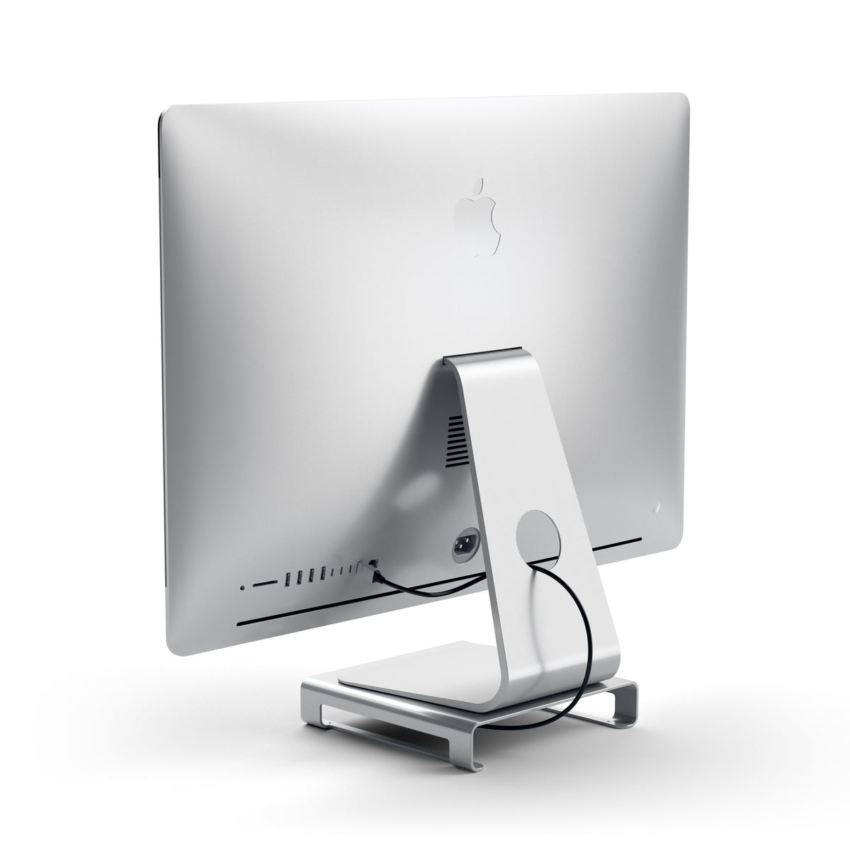 SATECHI Type-C Aluminum Monitor Stand Hub with USB-C Data, USB 3.0, Micro/SD Card Slots &amp; 3.5mm Audio Jack for iMac - Silver