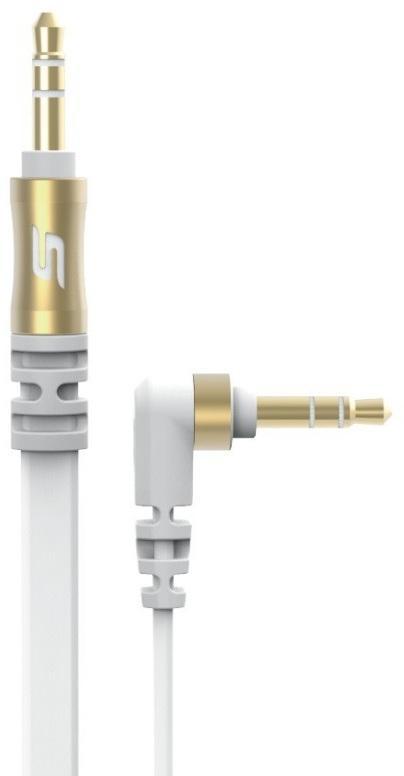 SCOSCHE Flatout Tangle Free 3 feet AUX Cable - White / Silver