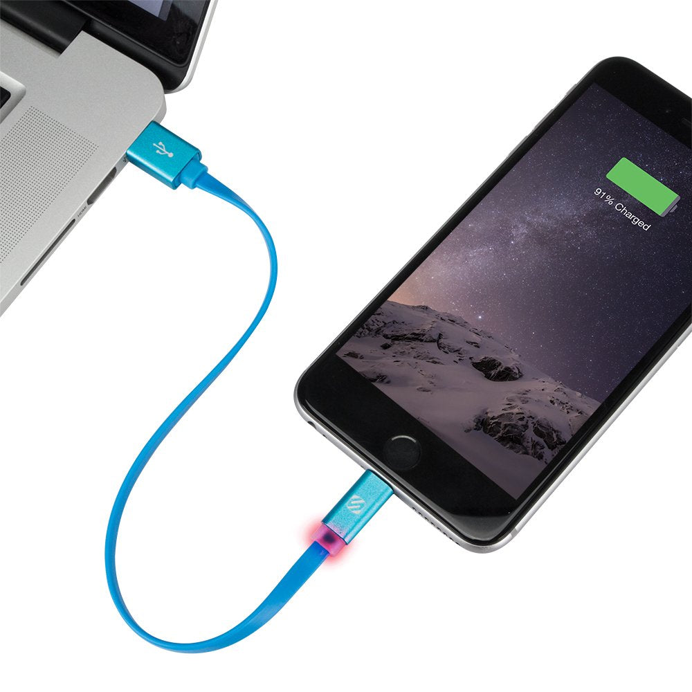 SCOSCHE FlatOut LED 6 feet Charge &amp; Sync Cable for Lightning Devices