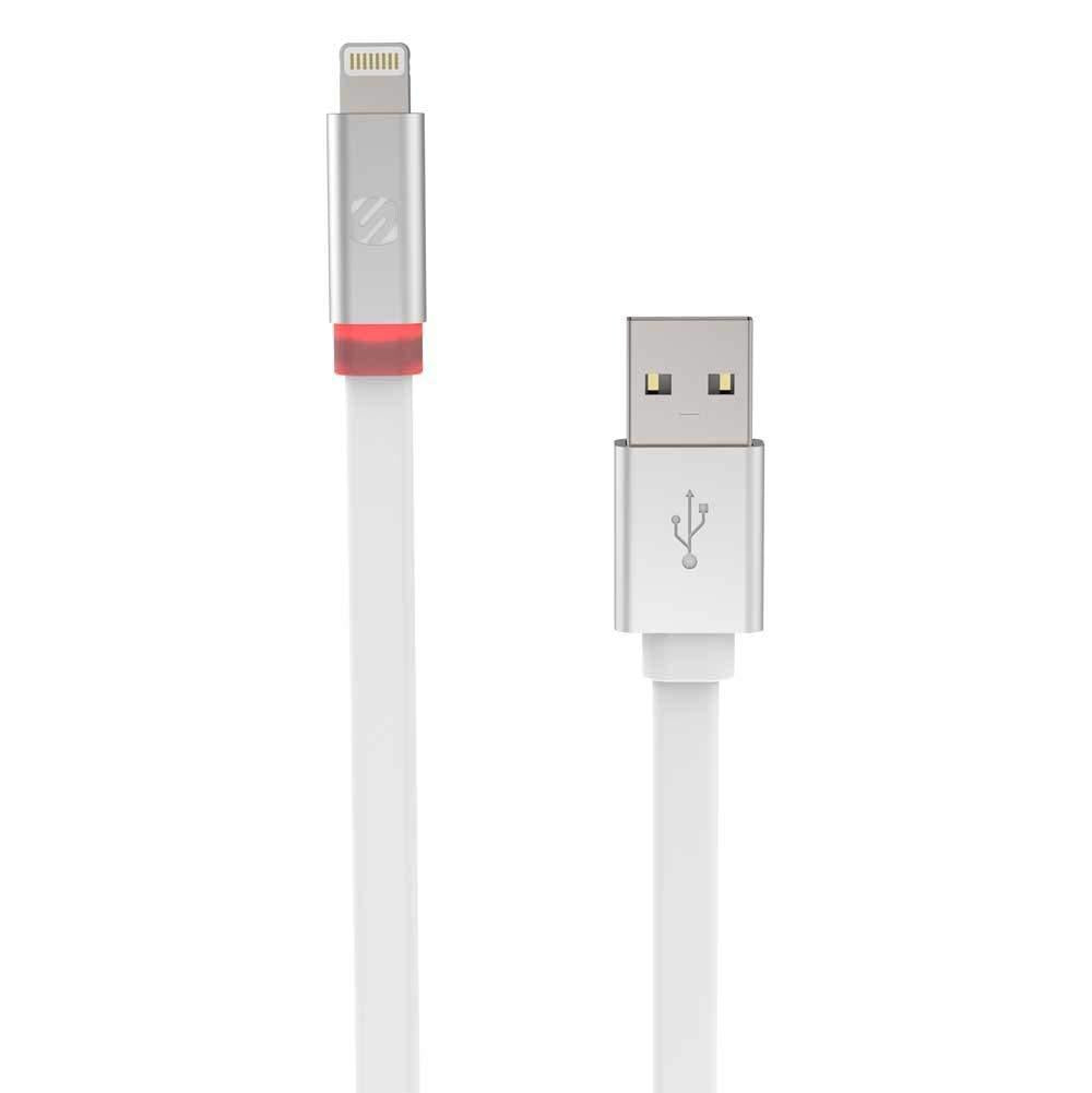 [OPEN BOX] SCOSCHE Flatout LED Charge And Sync Lightning 6 feet Cable - White