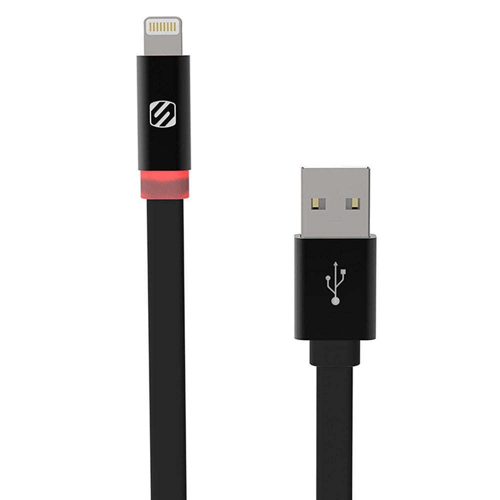 SCOSCHE Flatout LED Charge and Sync Lightning 6 feet Cable - Black