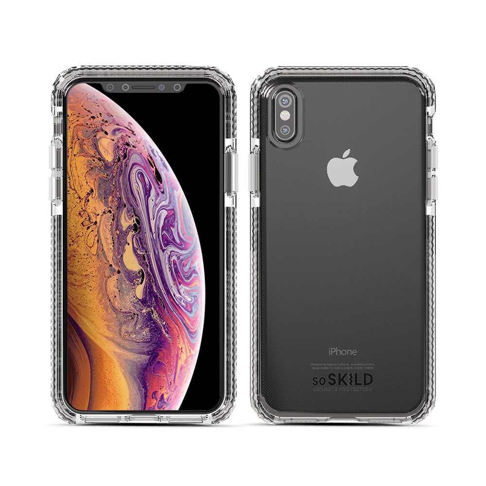 SO SKILD iPhone XS/X Defend Heavy Impact Case and Tempered Glass Screen Protector
