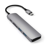 SATECHI Aluminum Type-C Slim Multi-Port Adapter V2 - Space Gray