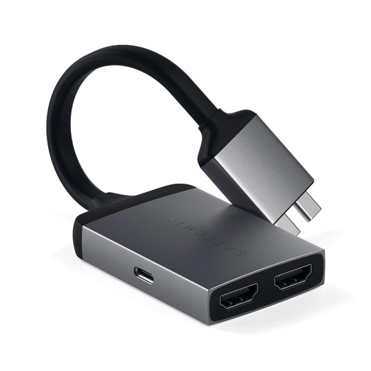 [OPEN BOX] SATECHI Type-C Dual HDMI Adapter - Space Gray