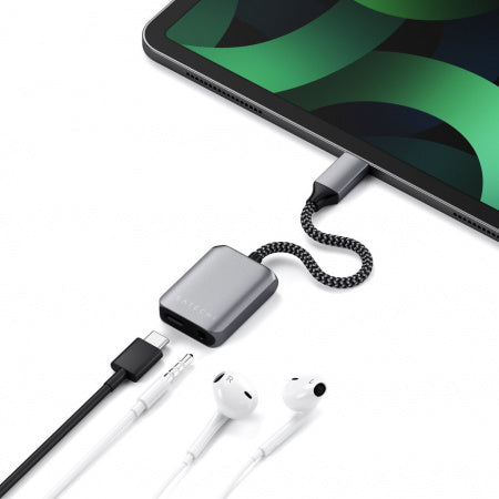SATECHI USB-C to 3.5mm Audio &amp; PD Adapter - Space Gray