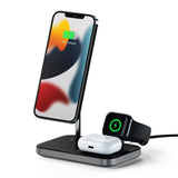 [OPEN BOX] SATECHI 3-in-1 Magnetic Wireless Charging Stand MagSafe Compatible - Space Grey