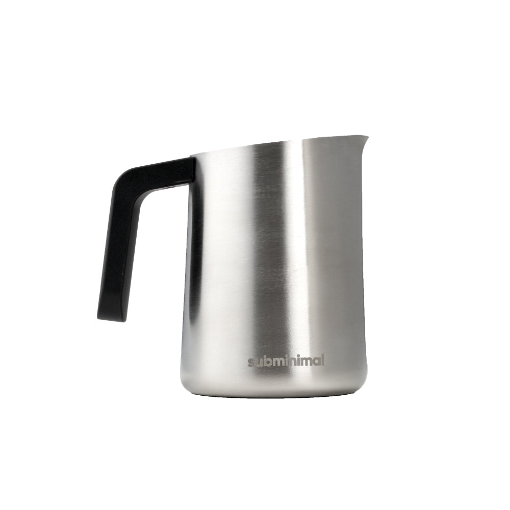 SUBMINIMAL Milk Jug FlowTip with Cleaning Brush - 450ml /15oz Capacity - Silver