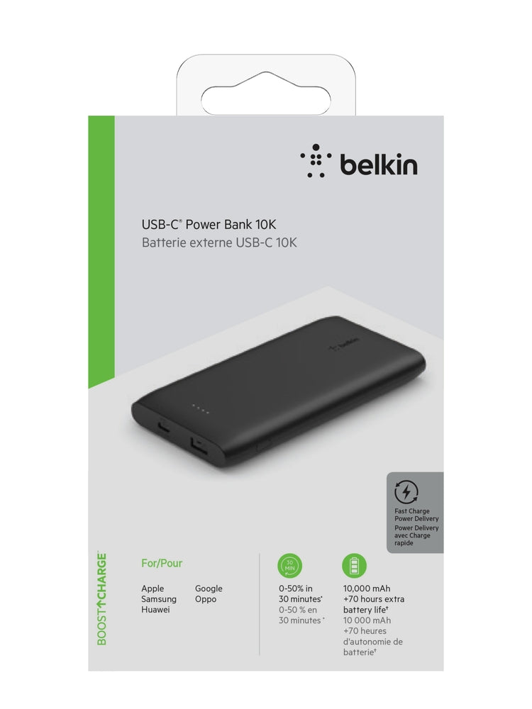 BELKIN BoostCharge USB-C Powerbank 10K - 18W PD Tablet &amp; Smartphone Charger with Cable - Black
