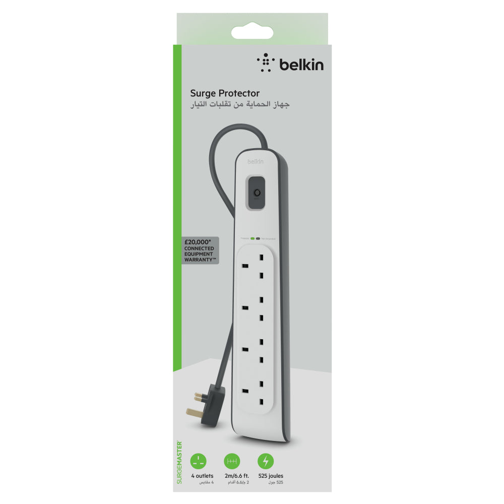 BELKIN Surge Protector - 4 outputs - 2M - White