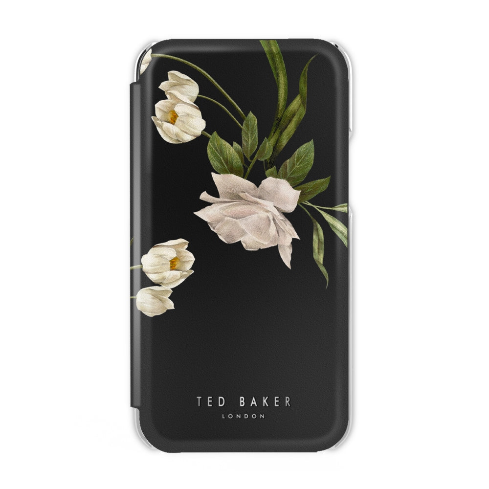 TED BAKER iPhone 14 Pro Max - Mirror Folio Case Elderflower - Black