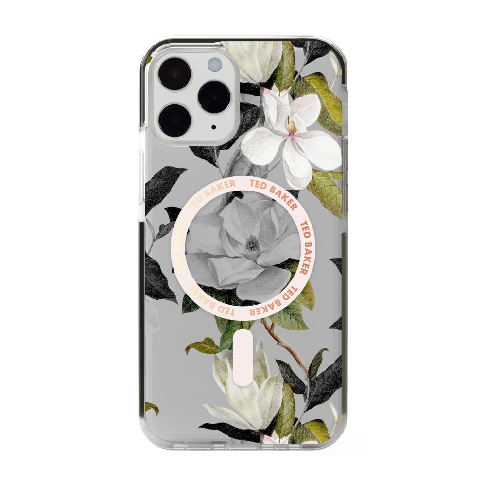 TED BAKER iPhone 14 Pro - MagSafe Anti-Shock Floral Case Opal - Clear Multi-color