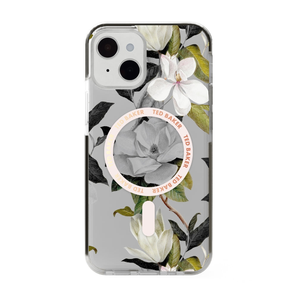 TED BAKER iPhone 14 Plus - MagSafe Anti-Shock Floral Case Opal - Clear Multi-color