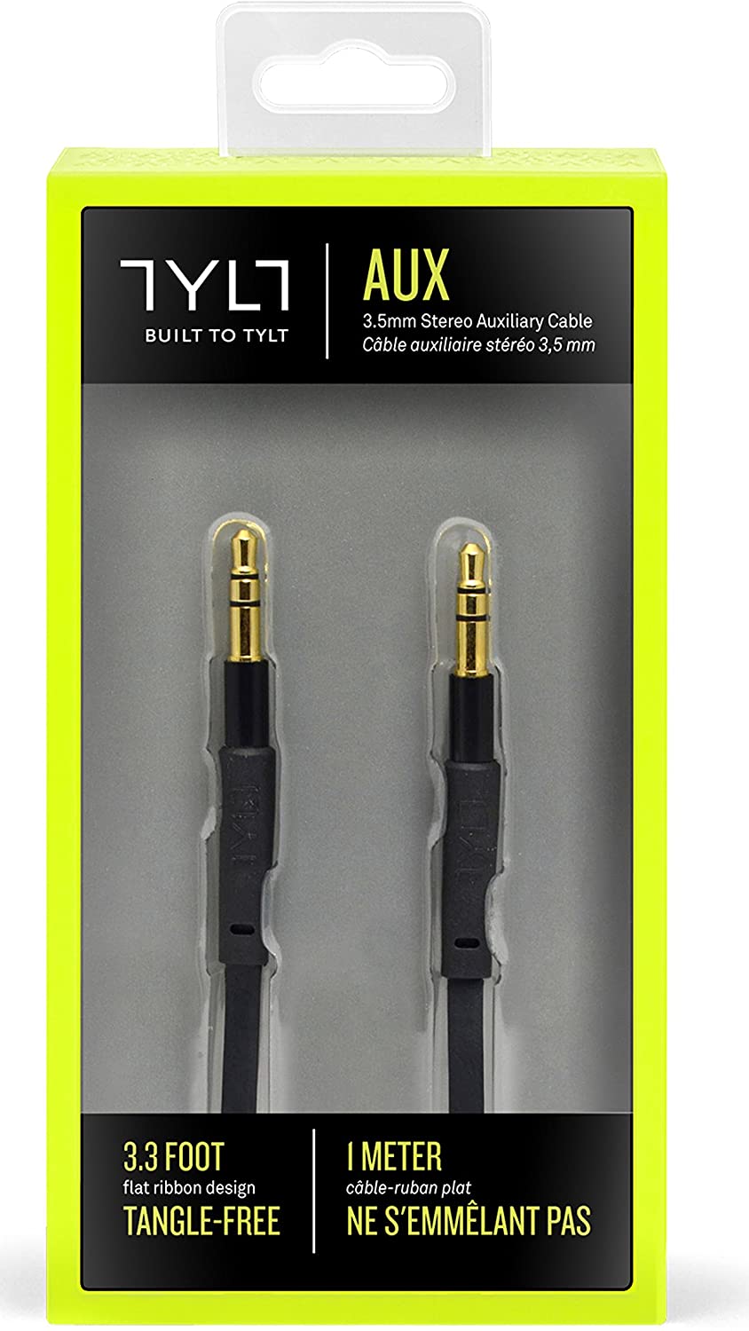 [OPEN BOX] TYLT AUX 3.5mm Stereo Auxiliary Cable - Black