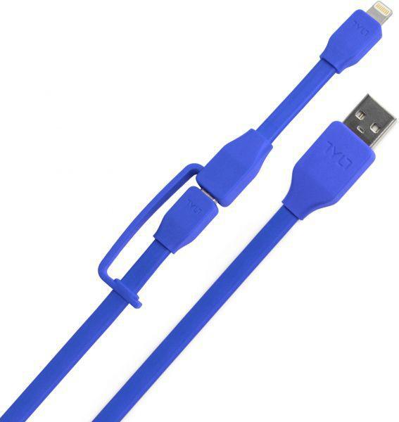 [OPEN BOX] TYLT SYNC CABLE DUO - CHARGE  and  SYNC ( LIGHTNING and MICRO USB ) - BLUE