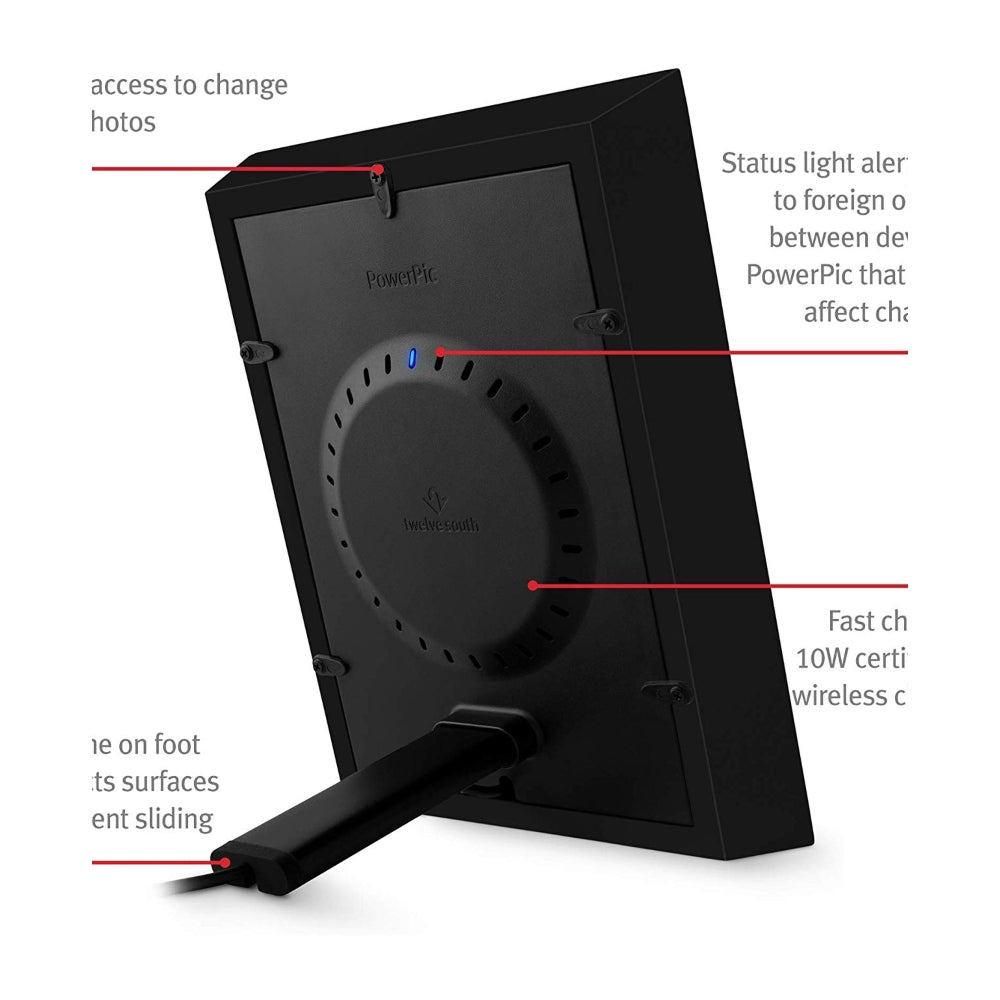 [OPEN BOX] TWELVE SOUTH PowerPic Wireless Charging Photoframe Black
