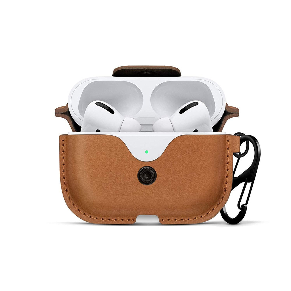 TWELVE SOUTH AirSnap Leather Protective Case for AirPods Pro - Cognac - v1