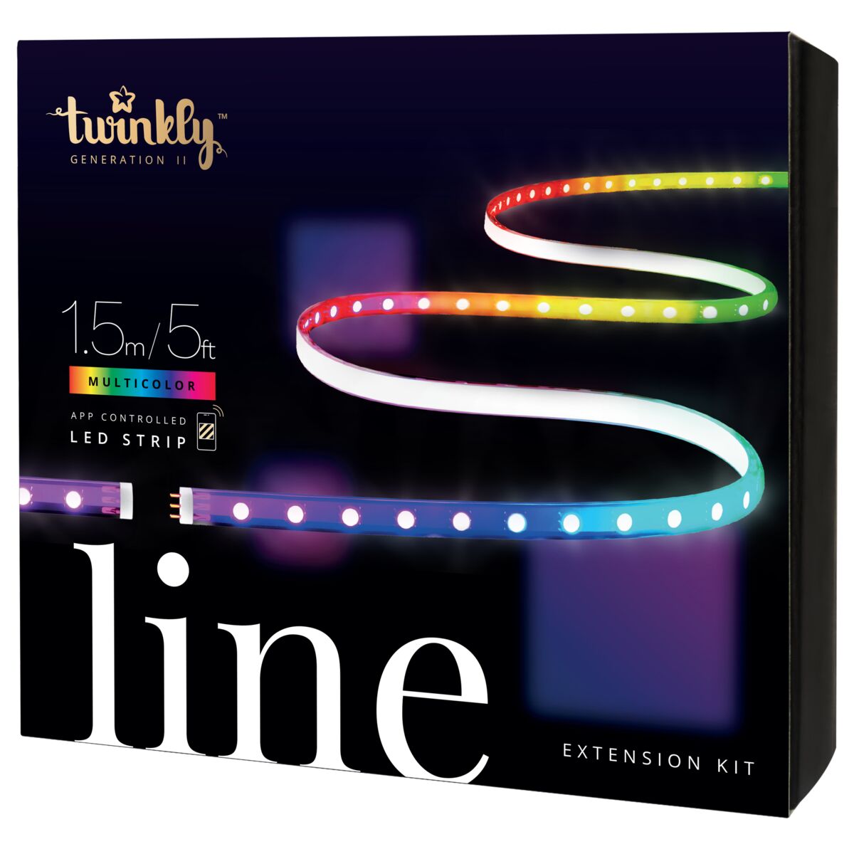 TWINKLY LINE Expansion Kit - 1.5M 90 LEDs RGB App-Controlled Adhesive + Magnetic LED Light Strip Gen II - White