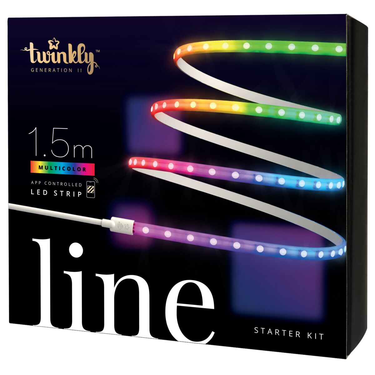 TWINKLY LINE Starter Kit - 1.5M 90 LEDs RGB App-Controlled Adhesive + Magnetic LED Light Strip Gen II - White