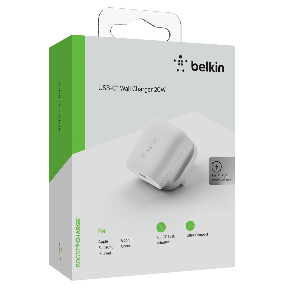 [OPEN BOX] BELKIN Wall Charger 20W AC Charger UK Plug - White