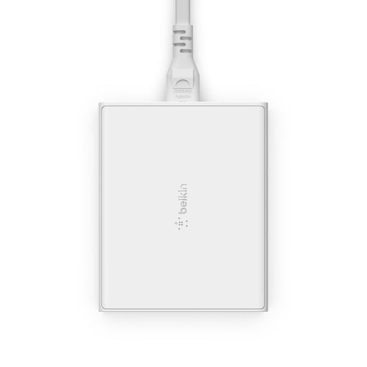 [OPEN BOX] BELKIN BoostCharge Pro 4-Port GaN Charger 108W - 2x USB-C and 2x USB-A Ports - 2M Cord UK Plug -  White