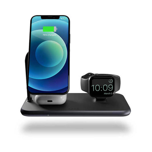 ZENS Aluminum 4-in-1 MagSafe Compatible Wireless Charger 30W USBPD - Black