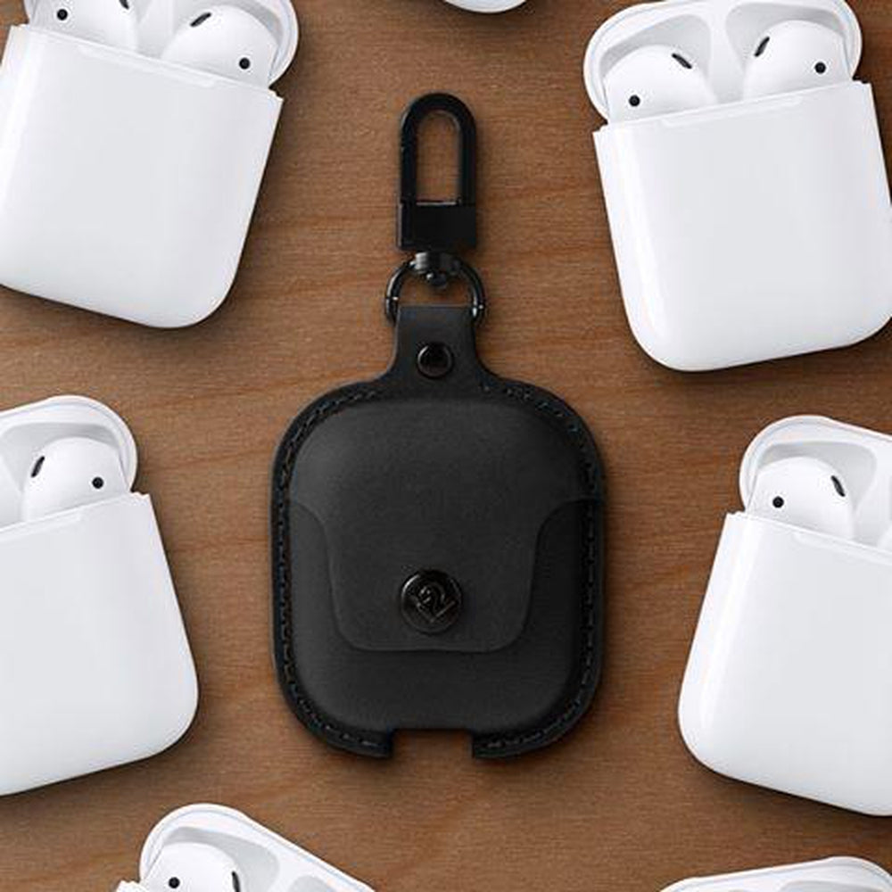 [OPEN BOX] TWELVE SOUTH AirSnap Leather Protective Case for AirPods - Black